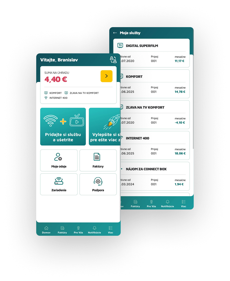 aplikácia moje upc Ios a android