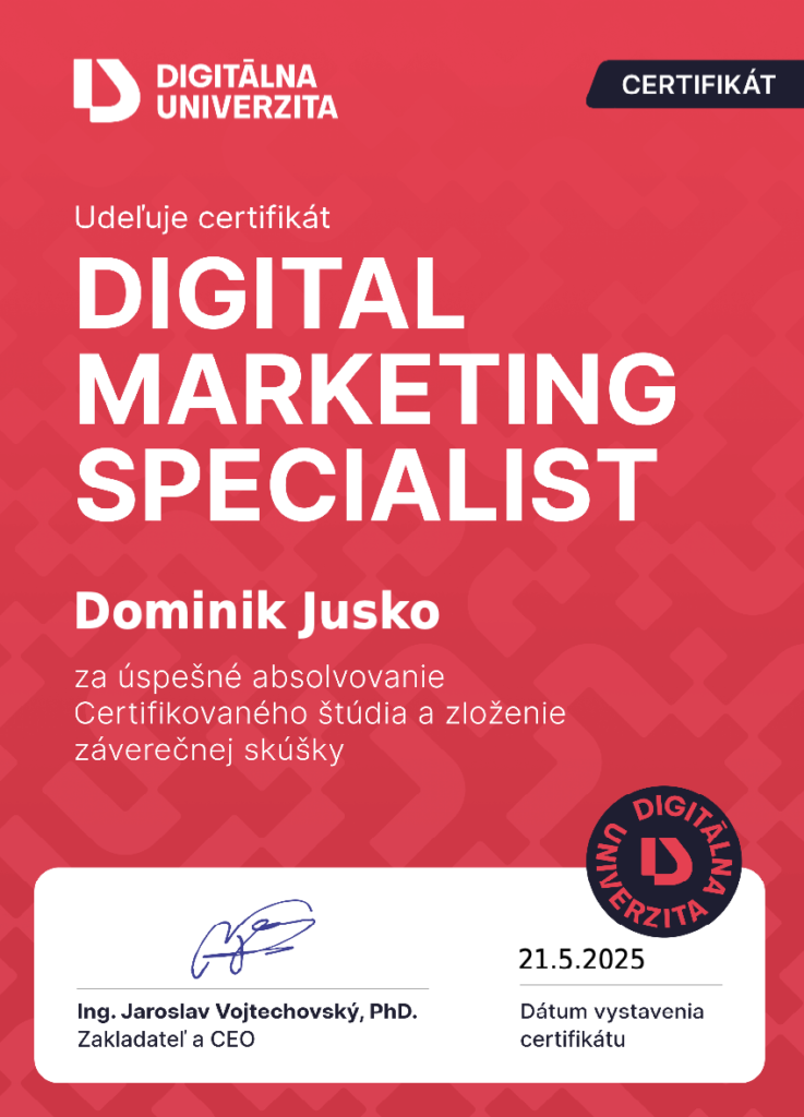 digitalna univerzita certifikát