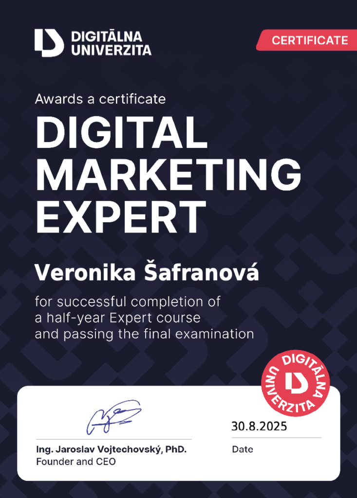digitalna univerzita certifikát expert
