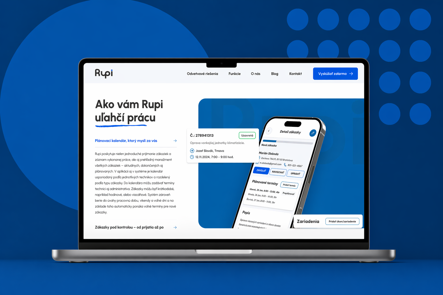 B2B webový portál pre saas produkt