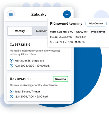 plánovanie zákaziek pre servisných technikov